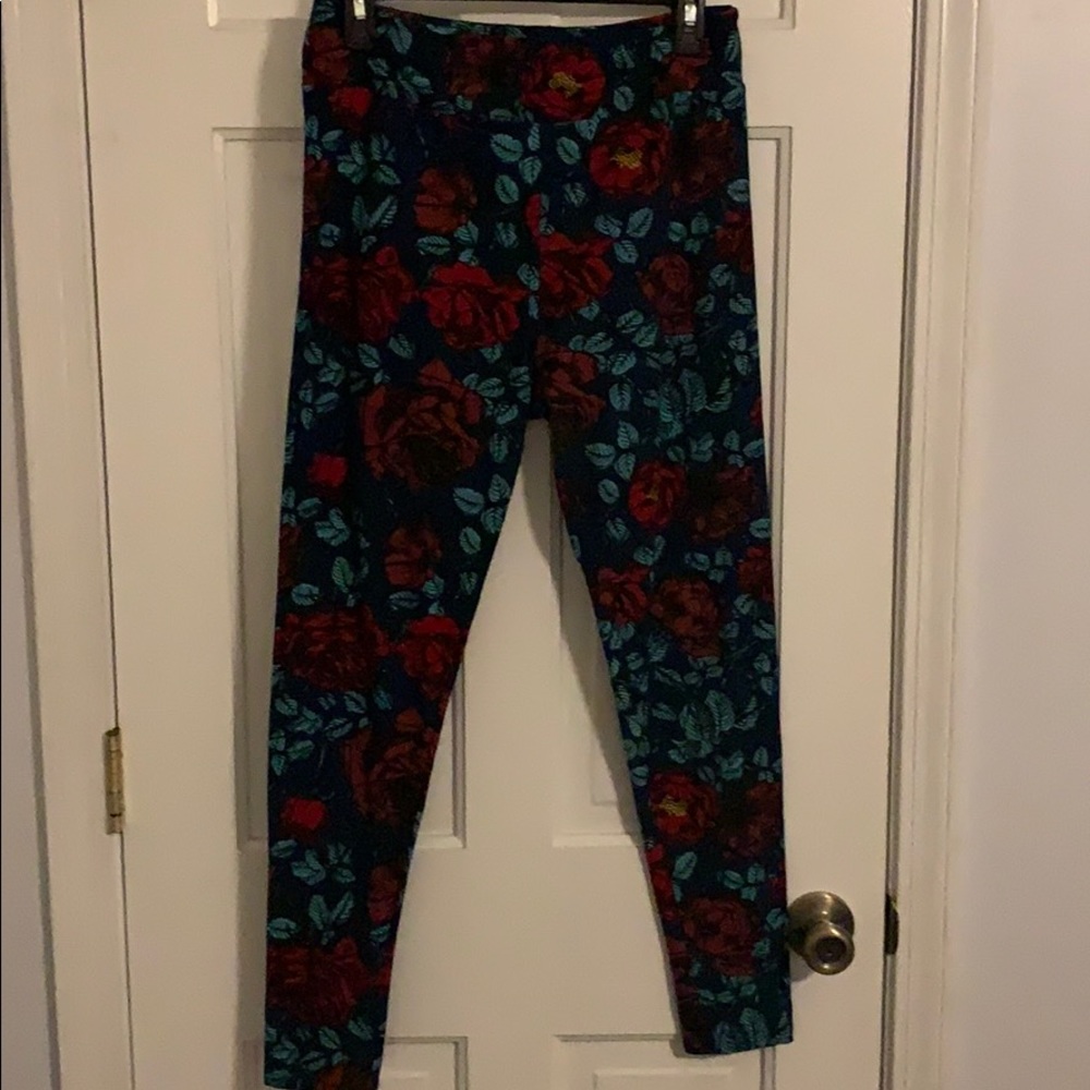 Lularoe Floral Print Leggings Size TC
